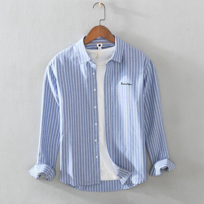 Áo Sơ Mi Nam Dài Tay Sọc Chữ NF322 Chất Vải Mềm Mịn Chuẩn Shop Thời trang TOP FASHION SHOP | BigBuy360 - bigbuy360.vn