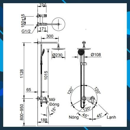 Sen Cây Inax Nóng Lạnh BFV-915S, bảo hành chính hãng 02 năm