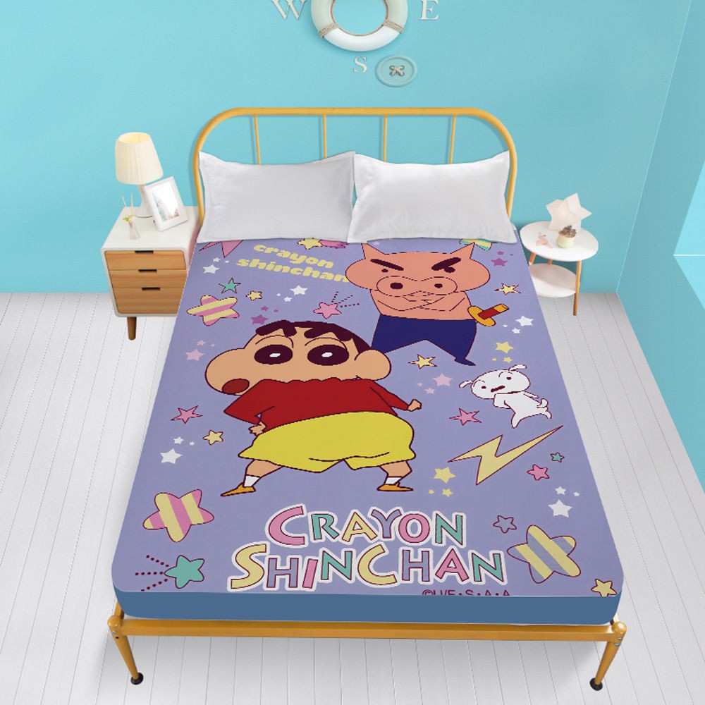 Hoạt Hình Ga Trải Giường Đơn 1.2m 1.5m In Hình Cậu Bé Bút Chì Shin-chan Dễ Thương