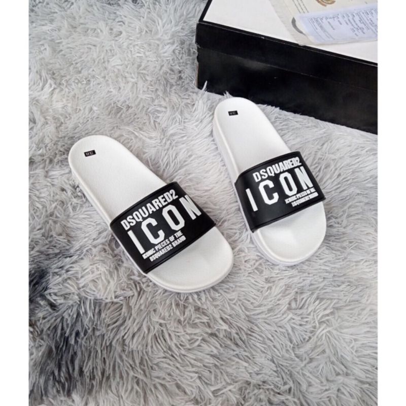 Dép nam quai ngang icon trắng ,size từ 35_43