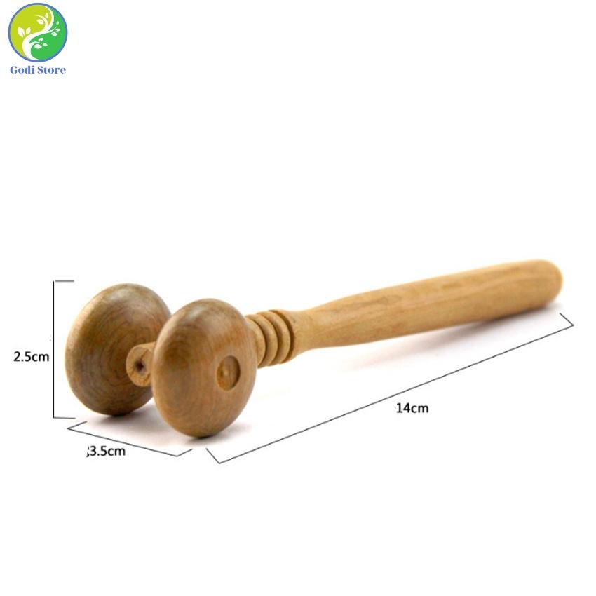 Cây Lăn Mát Xa Mặt, Mũi Cánh Gà Bằng Gỗ Thơm, Hai Bánh Xe Lăn Tròn Giúp Nâng Cơ Mặt Và Thon Gọn Mũi - G80