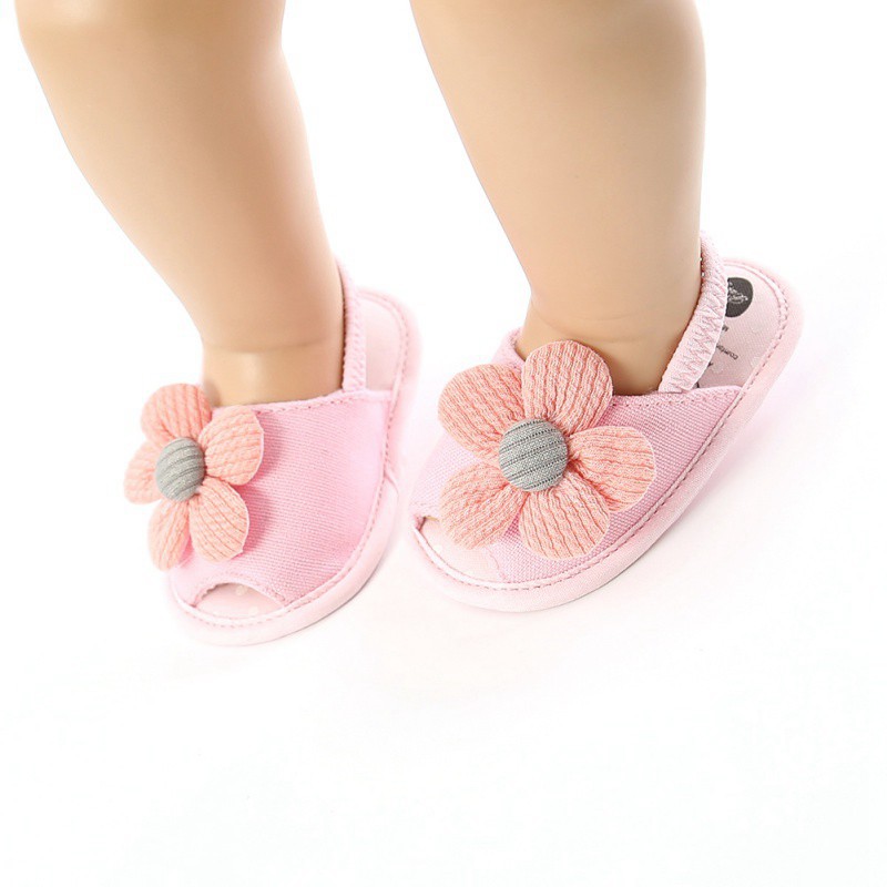 Giày Sandal Đế Mềm Chống Trượt Đính Hoa Thời Trang Cho Bé