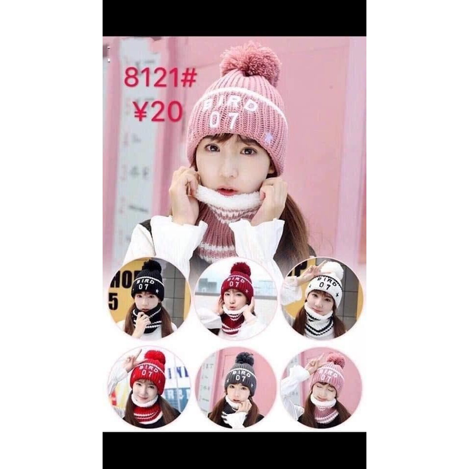 Set mũ kèm khăn Bird 07 cực xinh