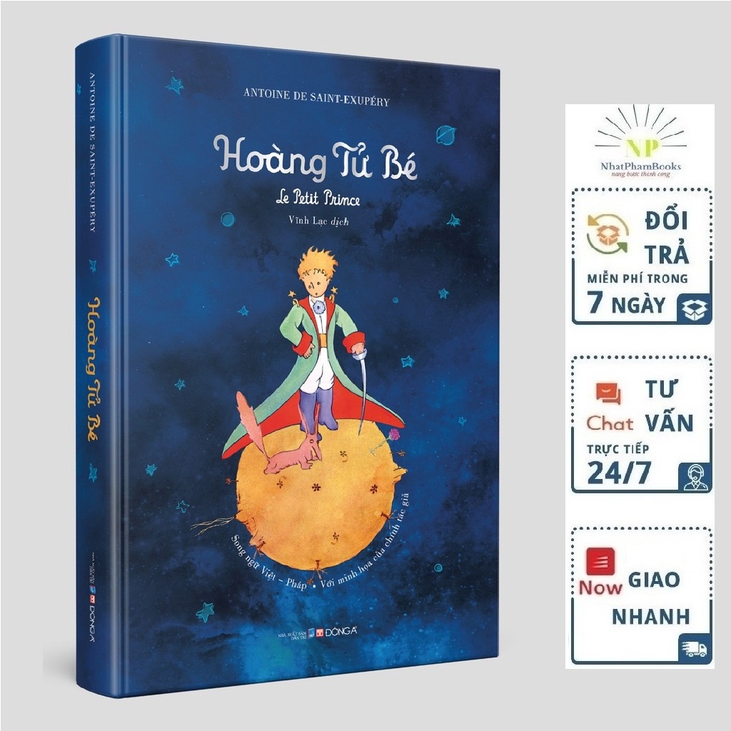 Sách- Hoàng Tử Bé - (Song ngữ Việt - Pháp)Tặng kèm 02 postcards ngẫu nhiên và 1 tấm sticker