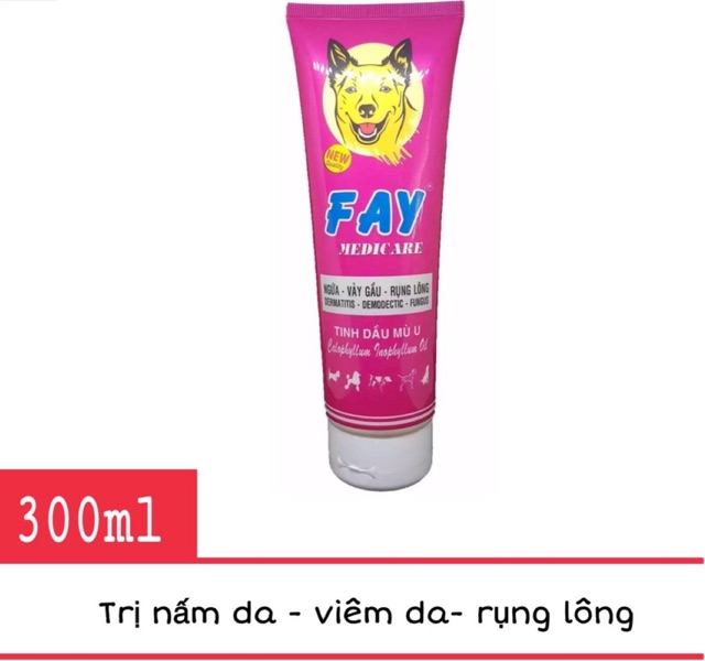 Sữa tắm trị nấm da, viêm da gây rụng lông cho chó - Fay Medicare 285m