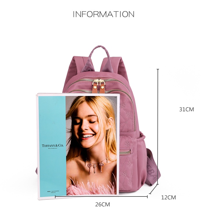 Ba Lô Vải Nylon Siêu Nhẹ Sức Chứa Lớn Thời Trang Đi Học/Du Lịch Cho Nữ