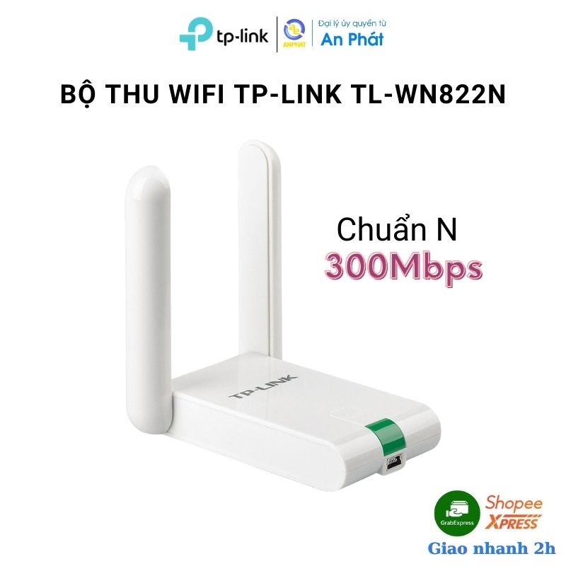 Bộ Thu Wifi Tp-link TL-WN822N – Tốc độ 300Mbps - USB Wifi (high gain) Chuẩn N Tốc Độ 300Mbps - Hàng Chính Hãng Bảo Hàn