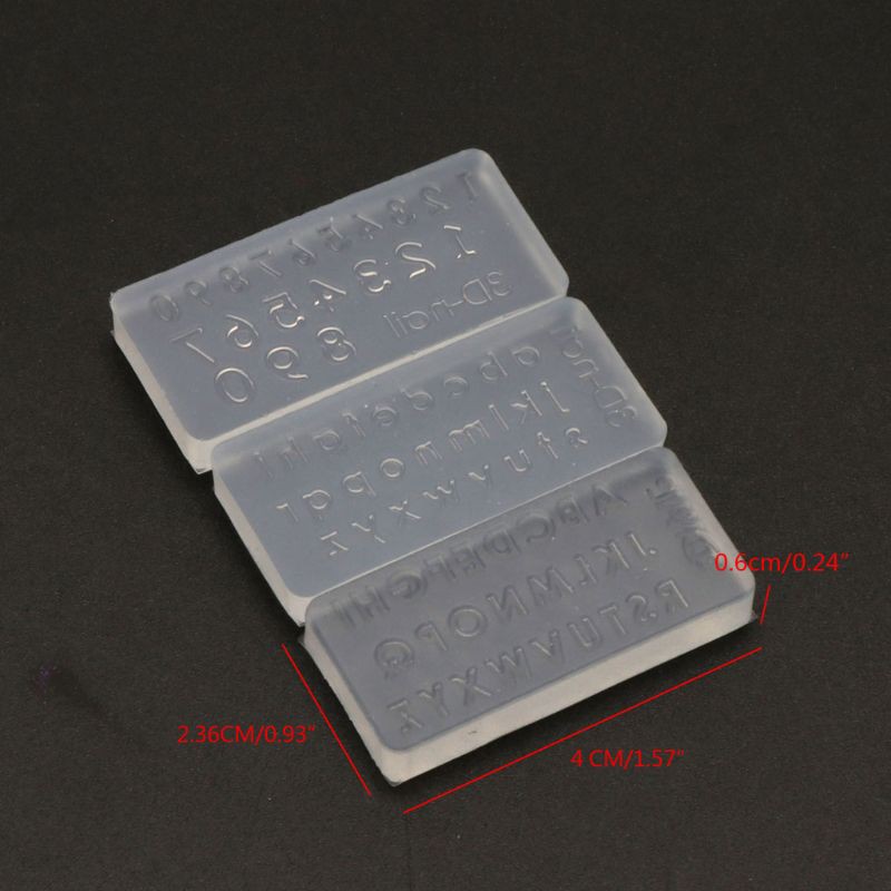 Set 3 Khuôn Silicon Làm Mặt Dây Chuyền Hình Chữ Cái Và Chữ Số