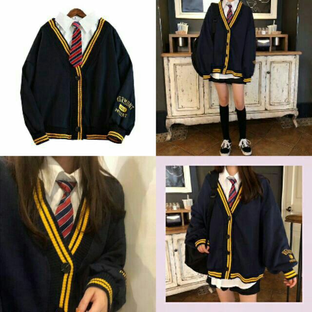 [Giá siêu rẻ] Áo khoác cardigan viền sọc, kèm hình thật