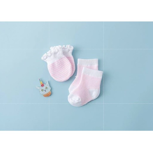 Set bao tay chân len chun mềm cho bé sơ sinh