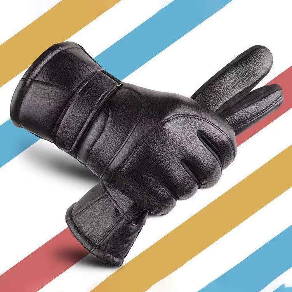 Găng Tay Đen Dày Dặn Giữ Ấm Mùa Đông Có Thể Chạm Màn Hình Cảm Ứng Dành Cho Nam Dy