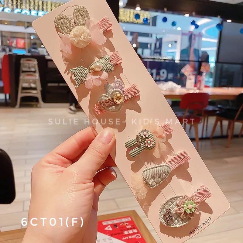 Set 6 kẹp tóc style Hàn Quốc cho bé