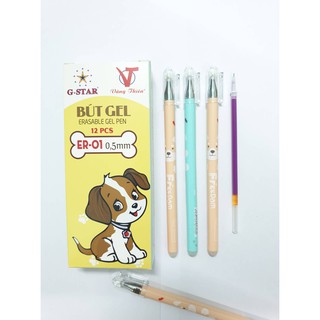 HỘP 12 CÂY VIẾT XÓA ĐƯỢC CHẤT LƯỢNG CAO, ỐNG MỰC TO VÀ NHIỀU MỰC GSTAR ( MÀU XANH, TÍM )