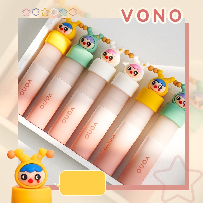 Son kem Vono nắp búp bê siêu mịn xinh xắn hồng pastel ảnh shop chụp