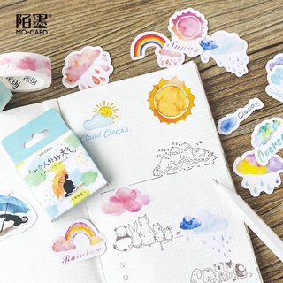 Set 45 sticker miếng dán trang trí dán hình thời tiết đáng yêu trang trí vở