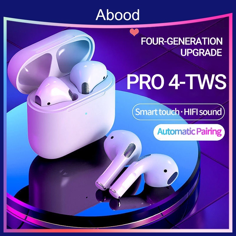 Tai nghe Bluetooth chơi game 5.0 pro4 HiFi âm nhạc Giảm tiếng ồn tốt Ko có độ trễ và Chống nước mang theo tiện lợi