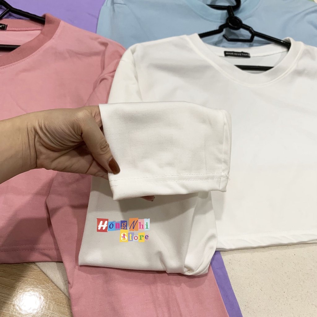 Áo Croptop Trơn Tay Dài Dáng Rộng Xanh Bơ Long Tee Ulzzang - MM