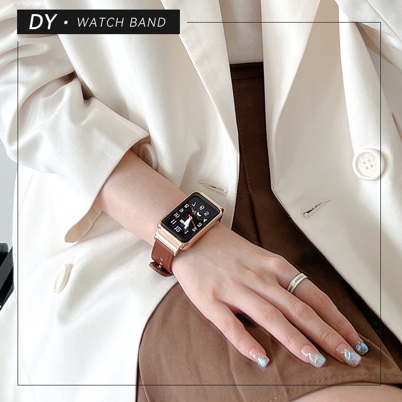 Phù Hợp Dây Đeo Tay Bằng Da Thật Hai Khóa Cài Có Thể Thay Thế Cho Xiaomi Mi Band 7pro 7pro