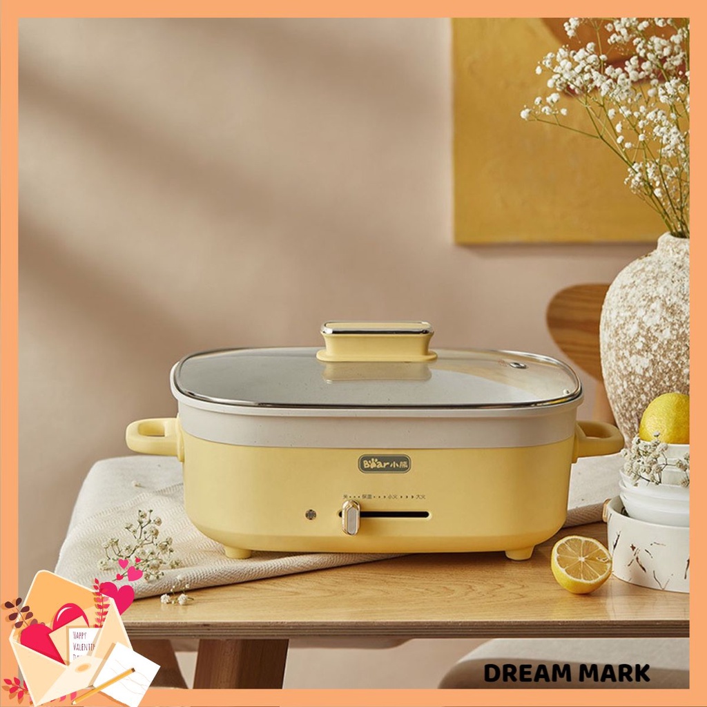 Nồi điện đa năng chính hãng Bear DHG-C50T1, dung tích 5 lít, sử dụng để nấu lẩu, chiên, xào, nướng, độ bền cao