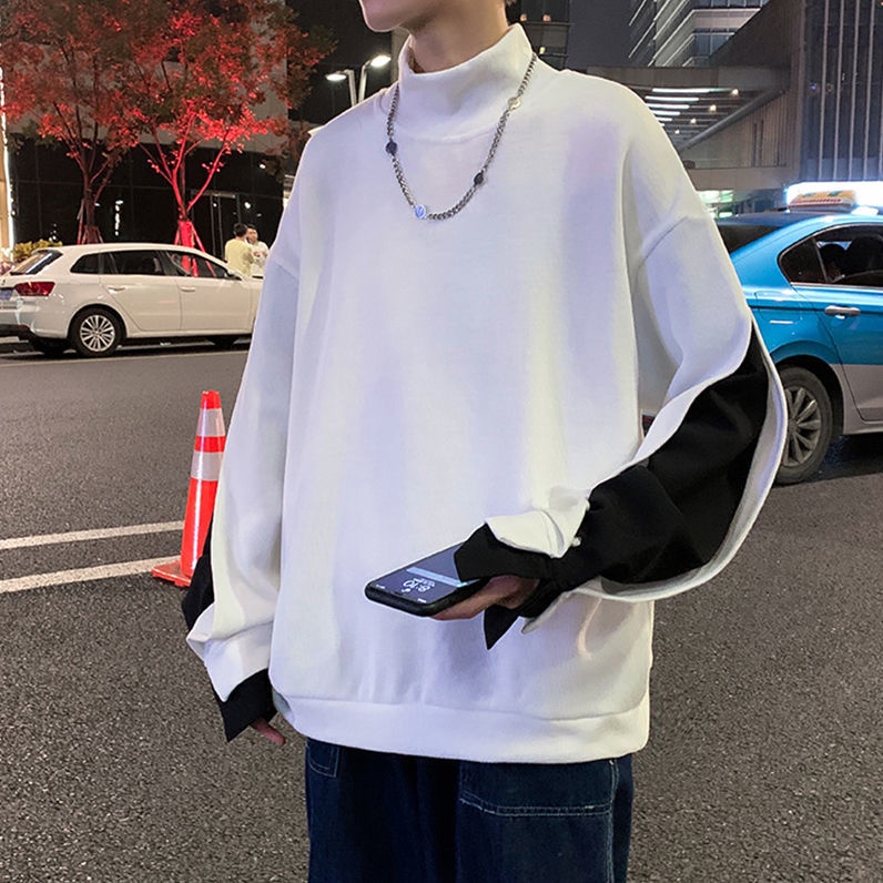 Áo Sweater Cổ Lọ Dáng Rộng Thời Trang Mùa Đông Cho Nam Giới Có Size Lớn