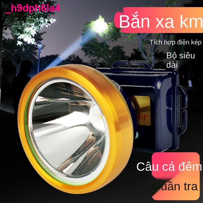 đèn sángMũ đội đầu đèn pin nhập khẩu pha siêu sáng có thể sạc lại ánh ban đêm gia đình nhỏ di động bền