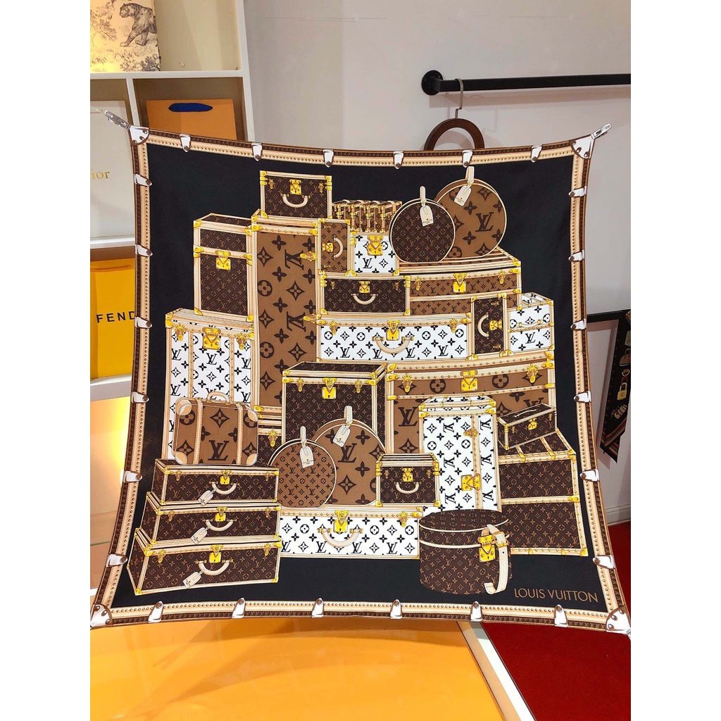 Khăn Choàng Cổ Vuông Bằng Lụa In Họa Tiết Cổ Điển Sang Trọng Cho Nữ