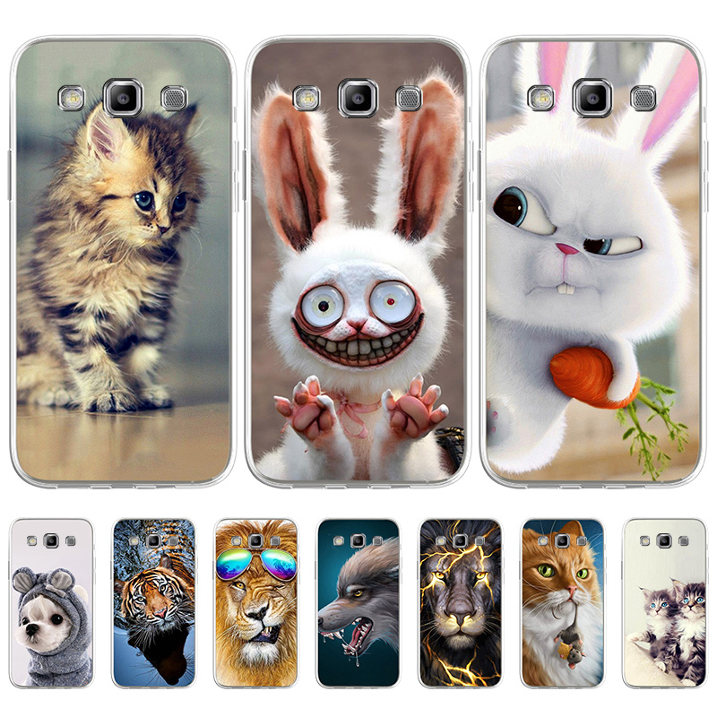 Silicone Cases for Samsung Galaxy Win I8552 GT-i8552 GT i8550 i8558 8552 4.7 inch Phone Cases Soft TPU Covers Animal Casing