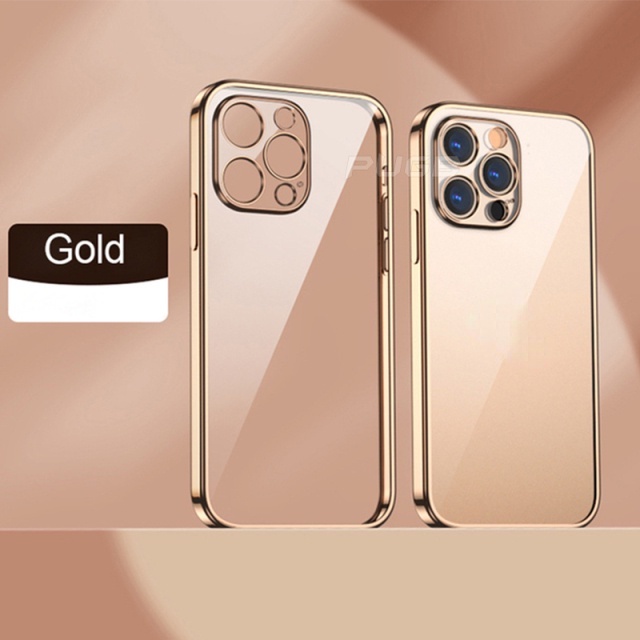 Ốp Điện Thoại Silicon Mềm Trong Suốt Mạ Vàng Sang Trọng Cho iphone 13ProMax 11 13 12 pro MAX 6 6S 7+ 8 PLUS X XS MAX XR SE 2020