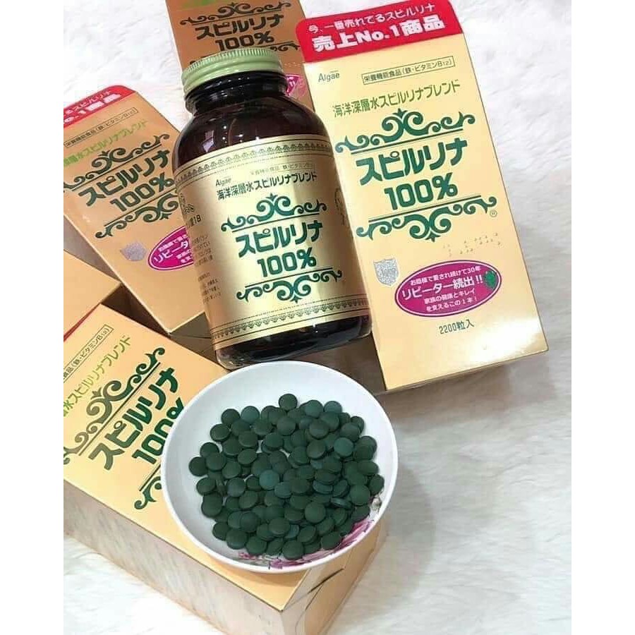 Tảo Xoắn HỘP TEM ĐỎ 2200 VIÊN Spirulina Nhật Bản