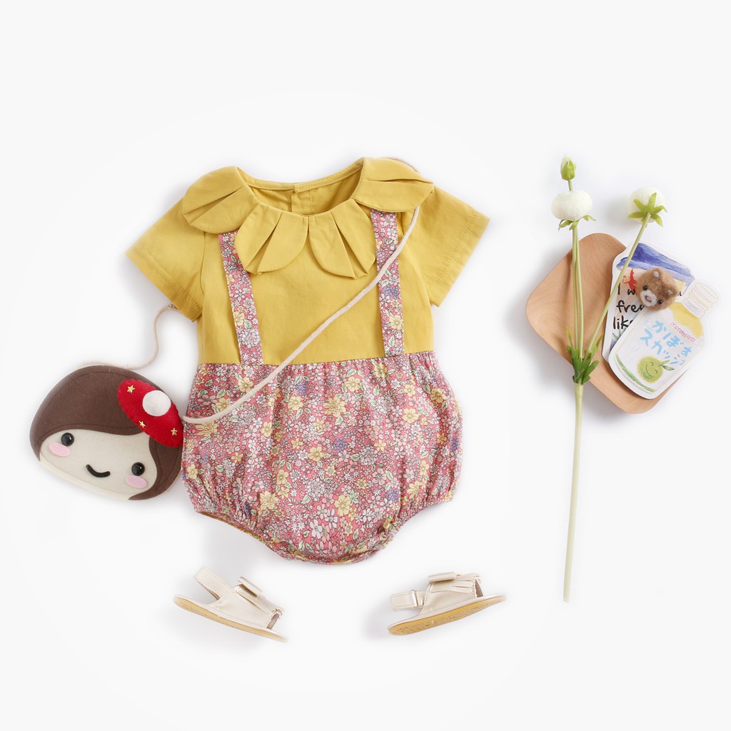 Áo Liền Quần Sanlutoz Chất Liệu Cotton Họa Tiết Hoa Dành Cho Bé Gái Mặc Vào Mùa Hè