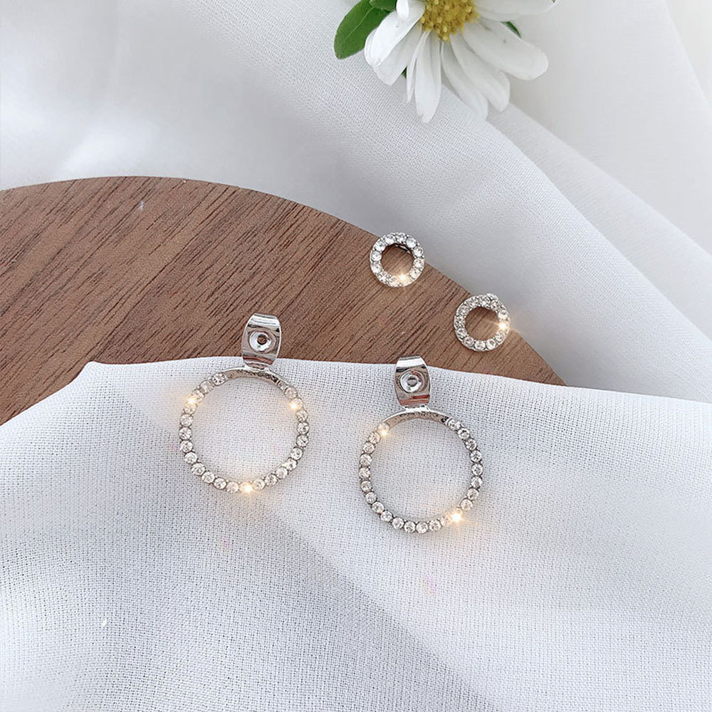 Hoa Tai Dạng Tròn Kiểu Dáng Đơn Giản Phong Cách Hàn Quốc Cho Nữ