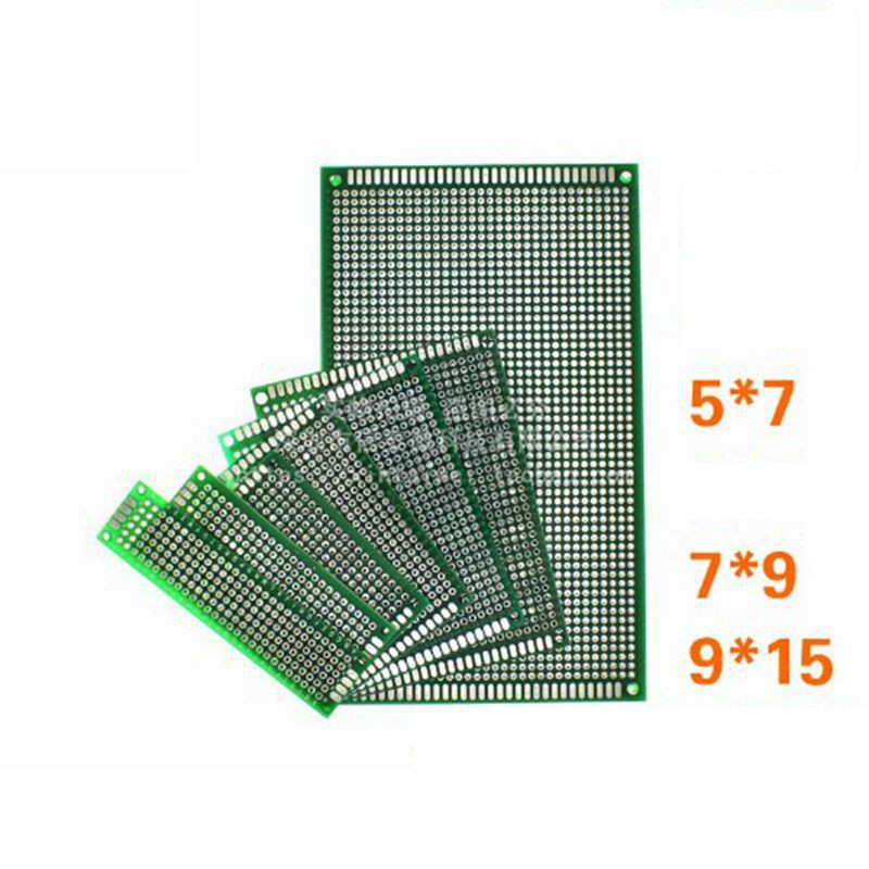 PCB Đục lỗ Phíp FR4 - 2 mặt kích thước 5x7cm, 7x9cm, 9x15cm