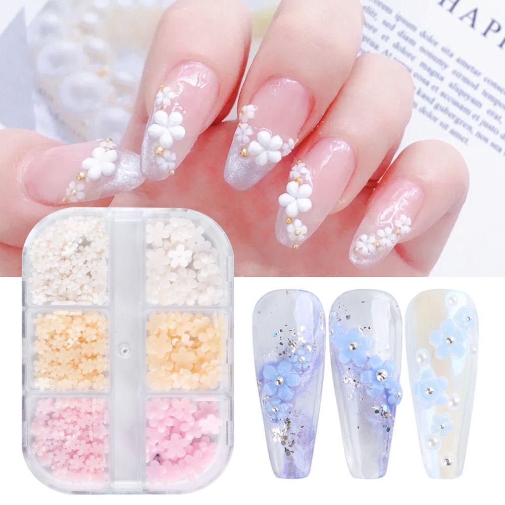 AROMA Phụ Kiện Trang Trí Móng Nghệ Thuật DIY Hình Hoa Màu Sắc Gradient Phong Cách Hàn Quốc