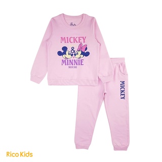 Bộ đồ mặc nhà thu đông cho bé gái từ 8-18kg cotton dày dặn mẫu xuất Âu mã BNU7