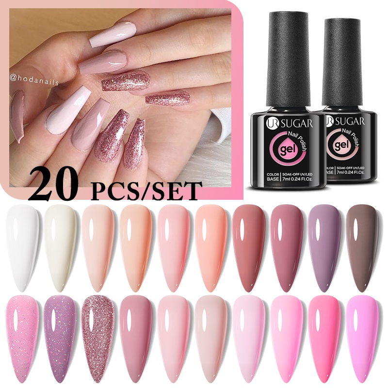Set 20 gel sơn móng tay UR SUGAR nhiều màu sắc khác nhau xinh xắn 7.5ml
