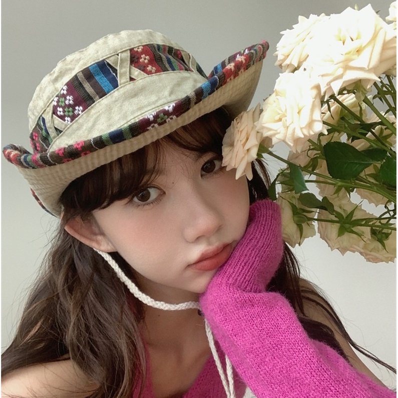 Mũ Cao Bồi denim Che Nắng Ngoài Trời Phong Cách vintage