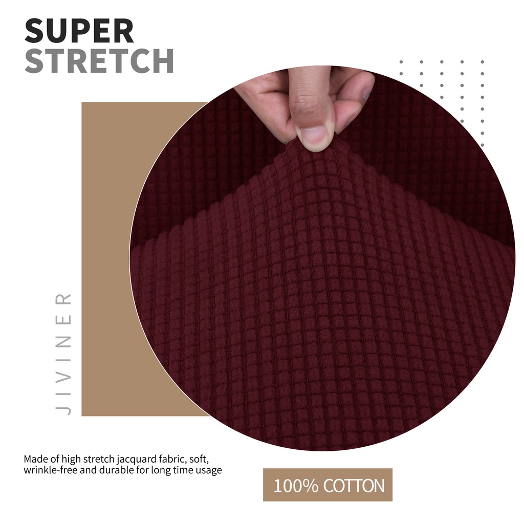 Vỏ Bọc Ghế Dệt Kim Co Giãn Màu Trơn Hai Lớp Phù Hợp Cho Khách Sạn