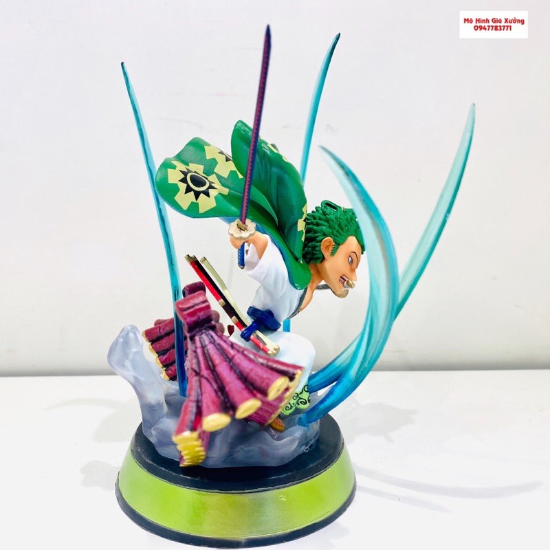 Mô Hình Roronoa Zoro ở Vương Quốc Wando Trên Mái Nhà Cao 14cm Trạng Thái Chiến Đấu - Figure Tượng One Piece