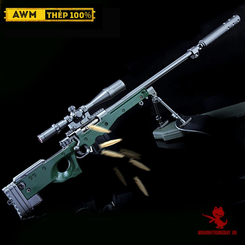 Mô Hình PUBG AWM Clasic Max Size Bằng Thép Không Gỉ Tặng Full Phụ Kiện Và Kệ Trưng Bày 19cm