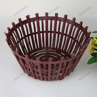 Chậu nhựa giả gỗ có nan phụ phi 25 trồng Lan - CN7