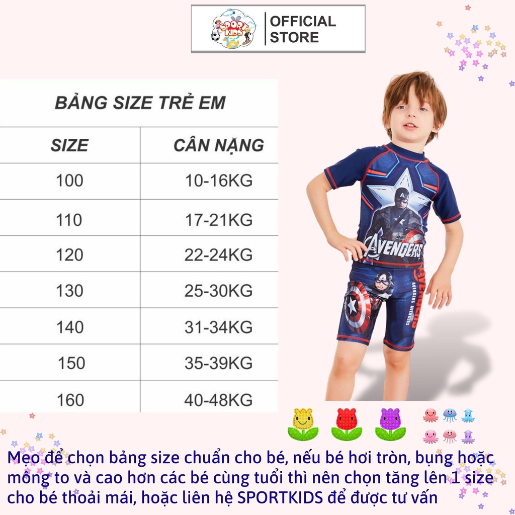 Đồ Bơi Sportkids In Hình Siêu Anh Hùng Cho Bé Trai từ 10kg đến 46kg