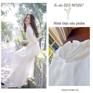Áo dài trắng 4 tà, tay dài truyền thống áo dài học sinh cấp 3 HÀNG MỚI VỀ