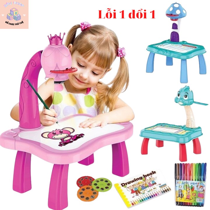 Đồ chơi bàn vẽ 3D, bàn chiếu đa năng chiếu hình tập vẽ có đèn chiếu sáng thông mình cho bé