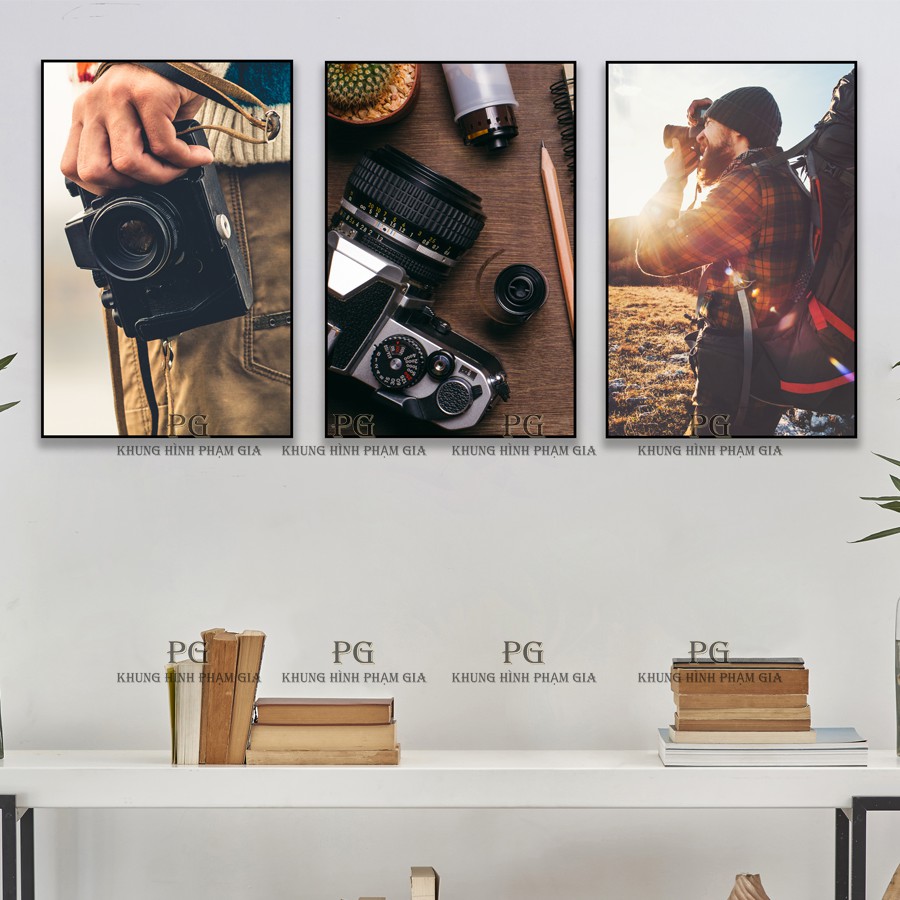 Bộ Tranh Canvas Photographer Treo Tiệm Áo Cưới,Studio,Thợ Chụp Ảnh - Khung Hình Phạm Gia PGKD1351