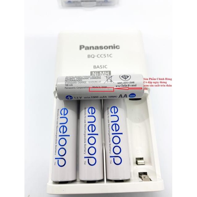 BỘ 4 PIN & SẠC ENELOOP PANASONIC BQ-CC51 - Tặng Kèm Hộp Đựng Pin