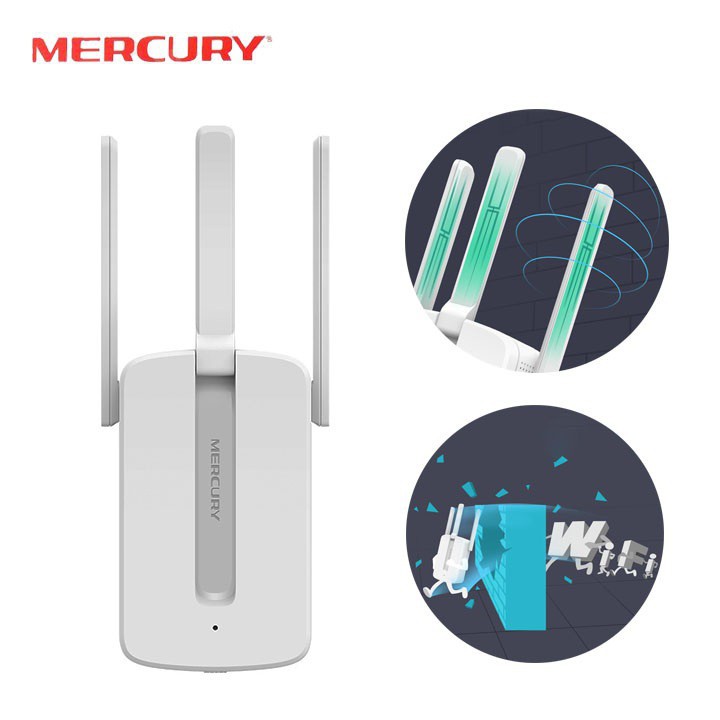 Khuếch đại Wifi Mercury 3 anten, bộ thu sóng Wifi và phát lại 1 thiết bị câu mạng cực tốt GP10203