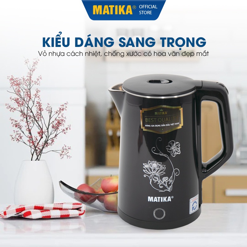 [Mã ELHADEV giảm 4% đơn 300K] Ấm Siêu Tốc MATIKA 2.3L Đen MTK-29