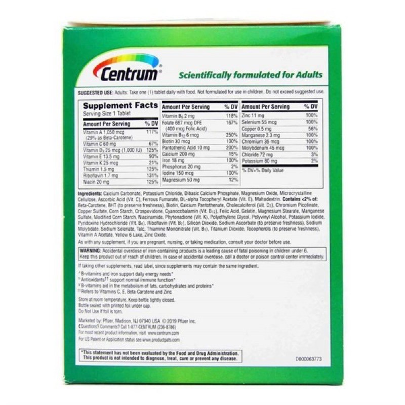 [Date 07/2022] Centrum adults Multivitamin Hộp 425 viên | BigBuy360 - bigbuy360.vn
