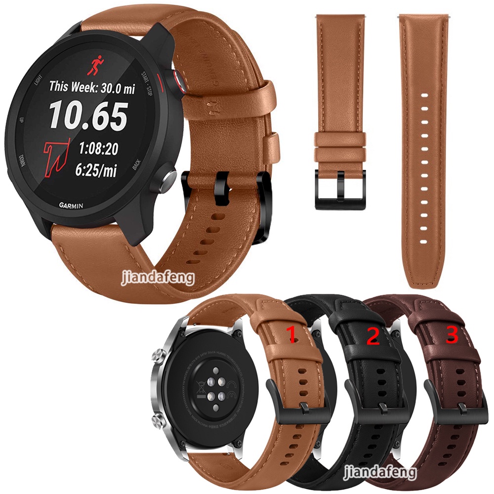 Dây Đeo Bằng Da Bò Cho Garmin Forerunner 245 Music 55 645