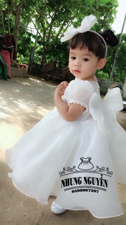 Váy công chúa cho bé 1 đến 2 tuổi Nhung Nguyễn Váy Đầm Công chúa Bé Gái Cao Cấp Tặng Kèm Cài